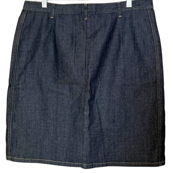 Banana Republic Factory Denim Skirt 100% Cotton Dark Wash Jean Skirt Size 14 - Picture 2 of 7